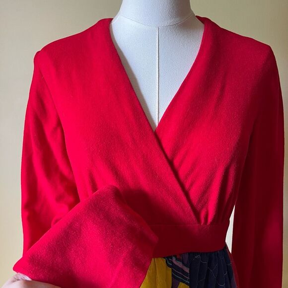 Handmade Vintage Maxi Dress Quilted Skirt Small Colorblock Patchwork Cottagecore - Picture 4 of 9